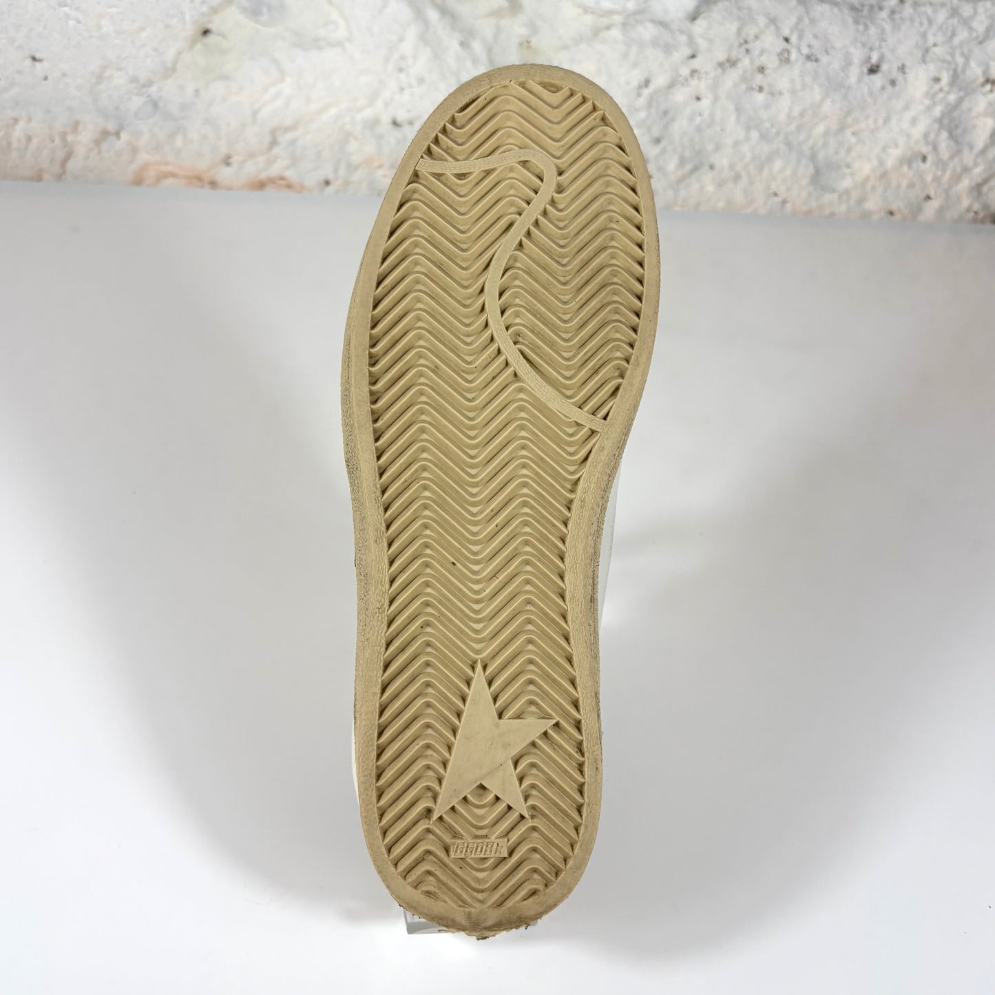 Golden goose Ballstar sabot bianche con stella rosa e lacci glitterati argento 39