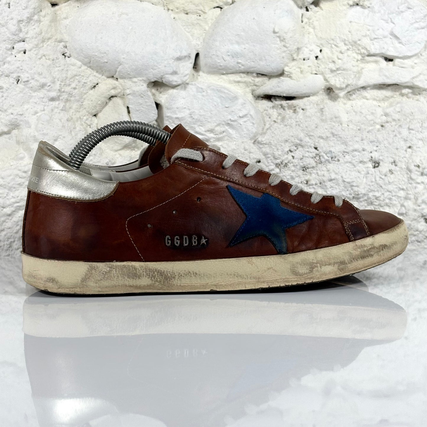 Golden goose Superstar marroni con stella blu 43