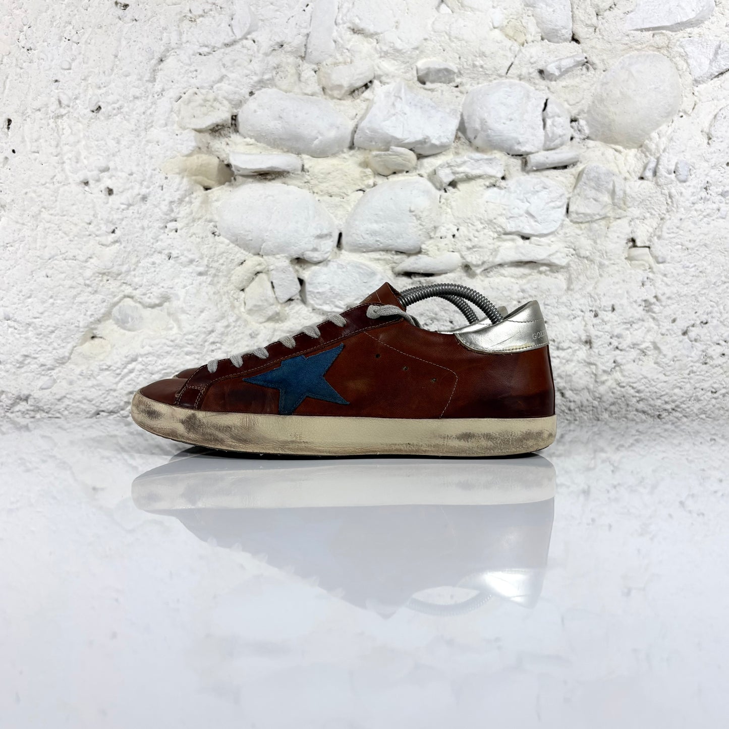 Golden goose Superstar marroni con stella blu 43