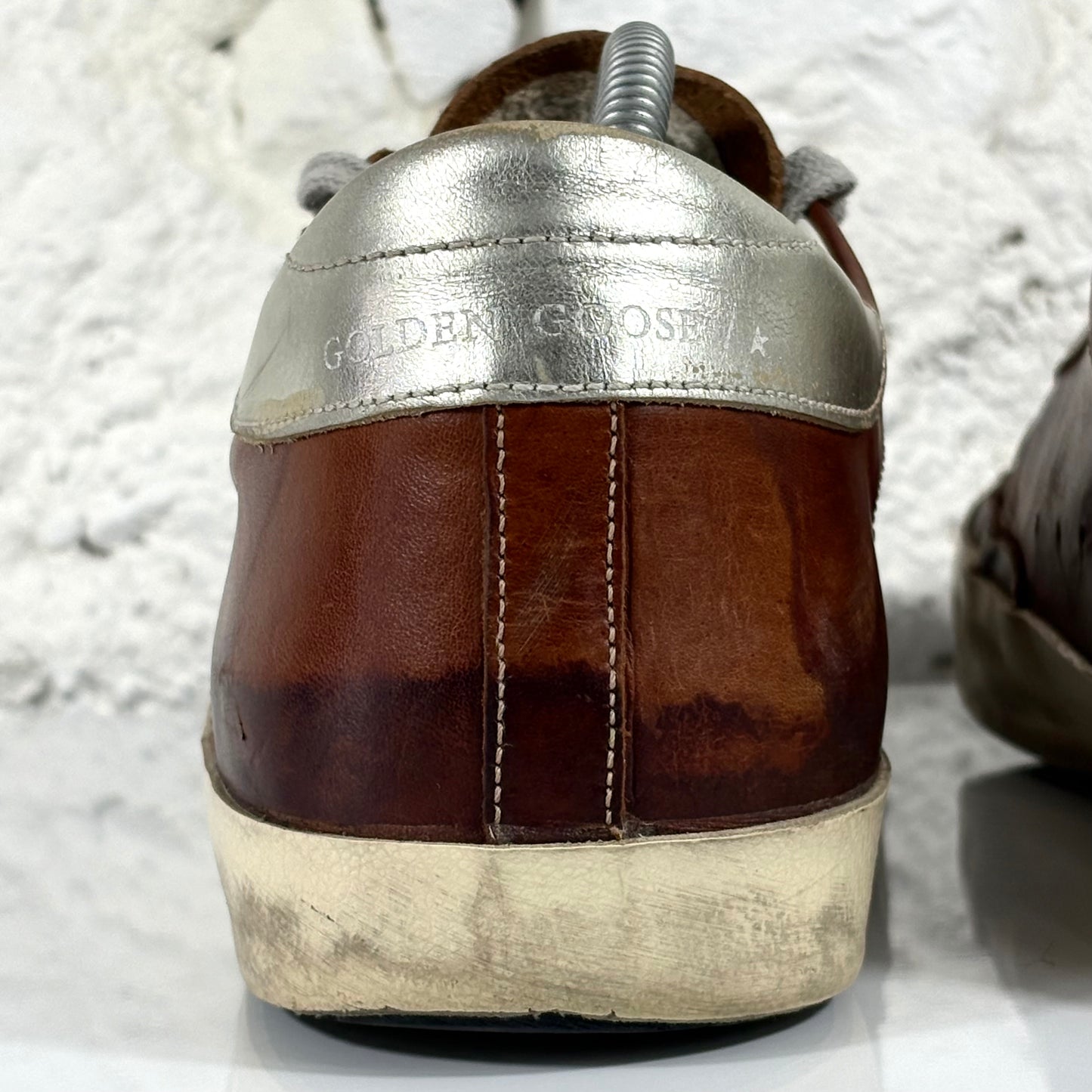 Golden goose Superstar marroni con stella blu 43
