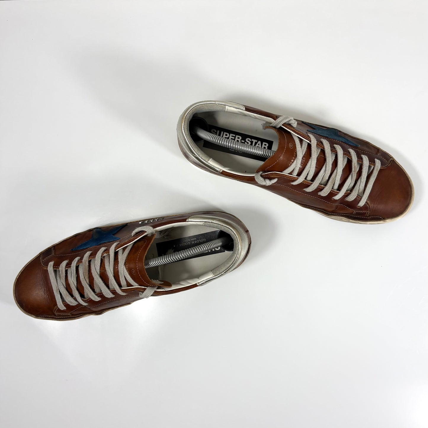 Golden goose Superstar marroni con stella blu 43