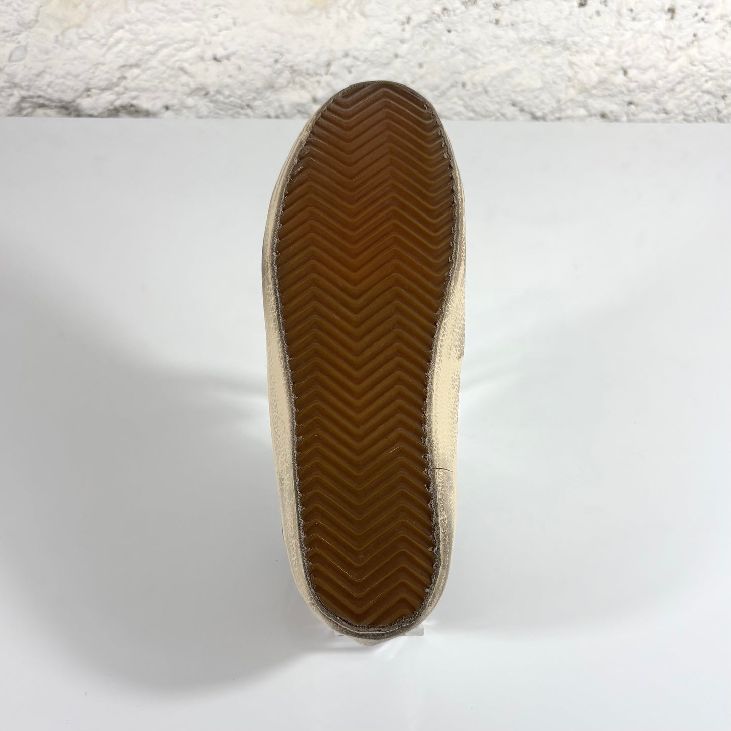 Golden goose Superstar bianche con stella nera glitterata e talloncini marroni 36