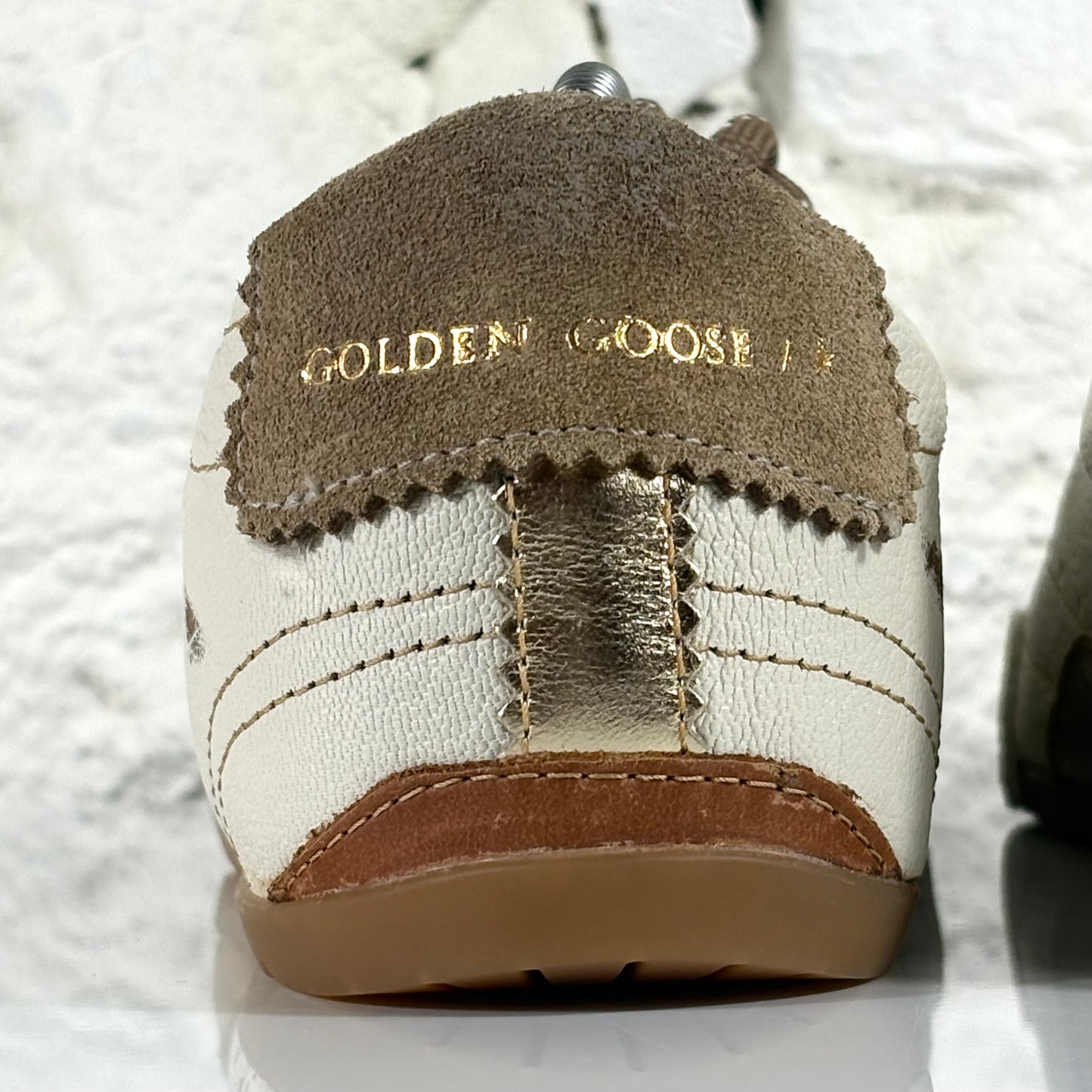 Golden goose True Star bianche con stella oro e talloncini beige 41