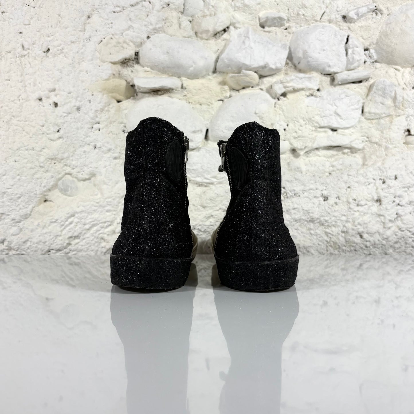 Golden goose Francy grigio avorio e nero glitter 42