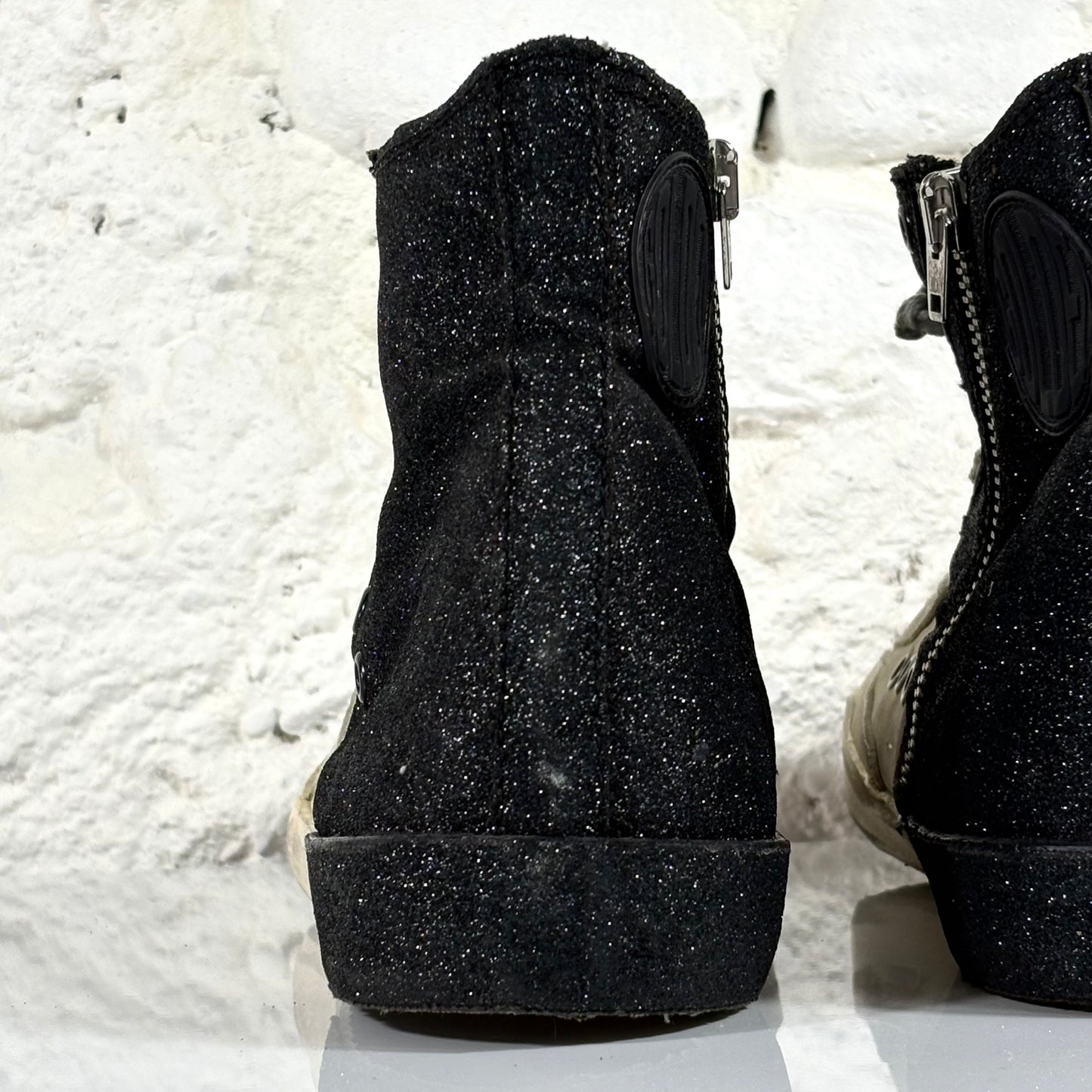 Golden goose Francy grigio avorio e nero glitter 42