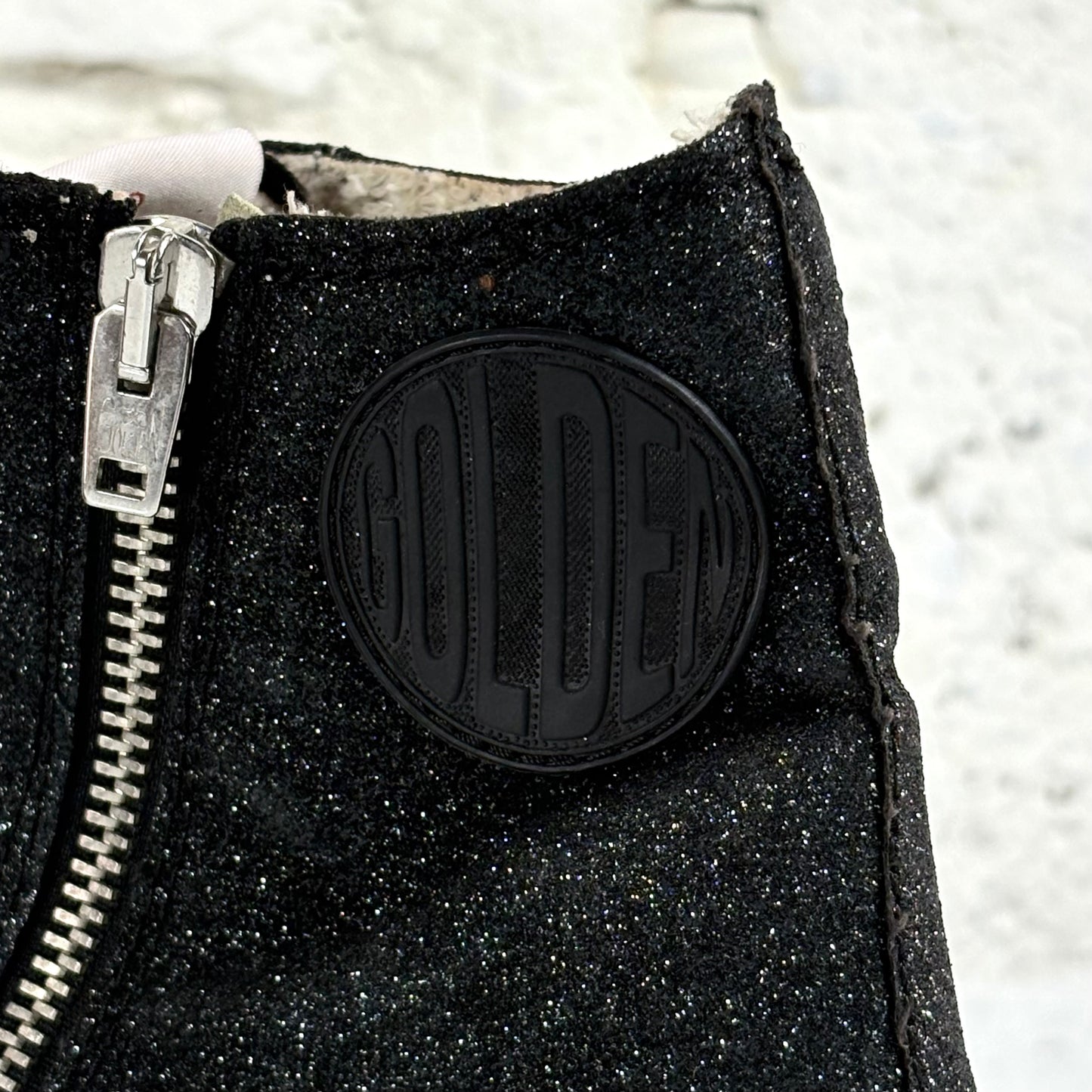 Golden goose Francy grigio avorio e nero glitter 42