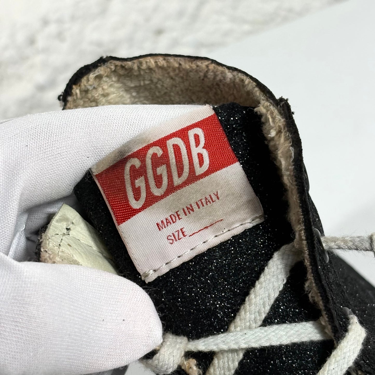 Golden goose Francy grigio avorio e nero glitter 42