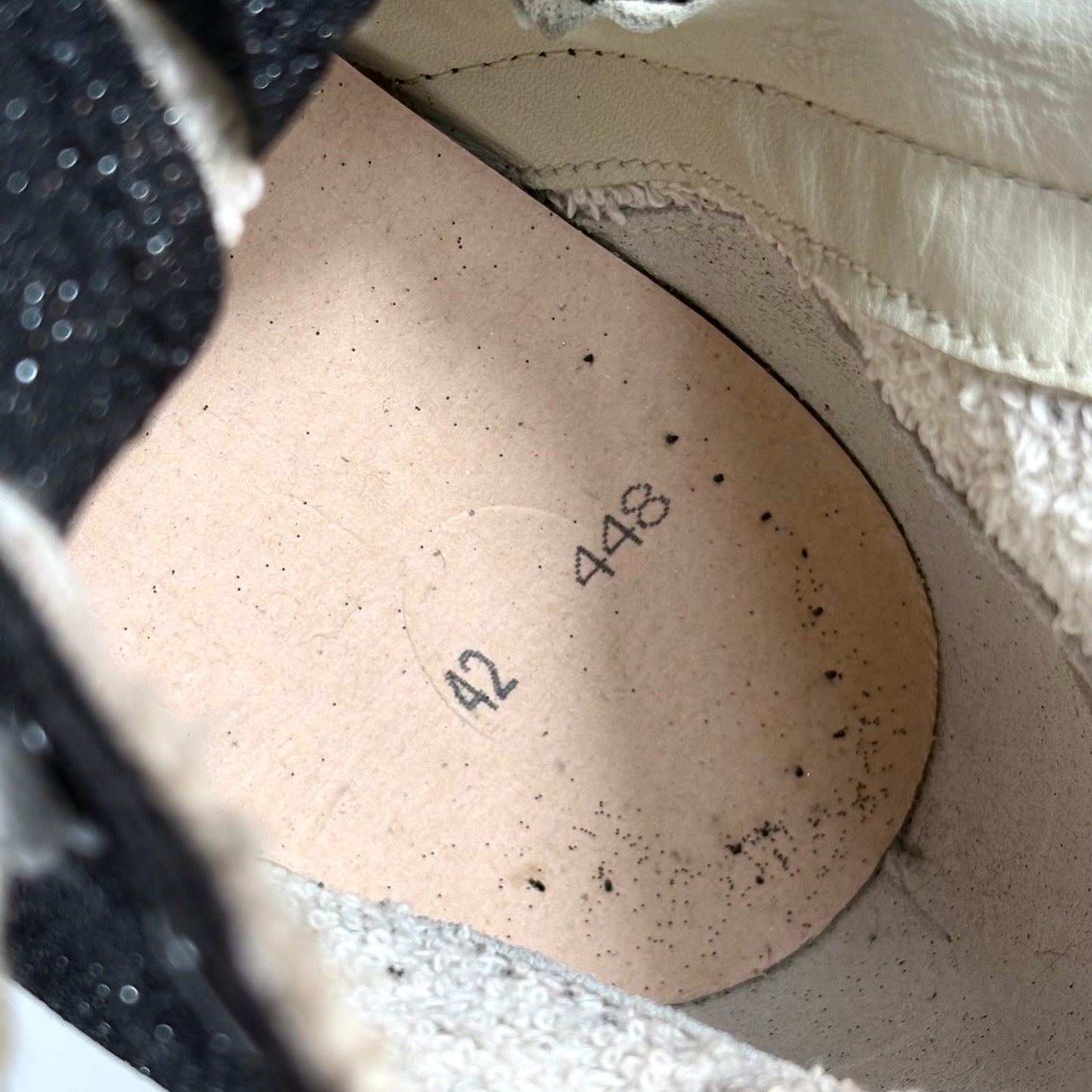 Golden goose Francy grigio avorio e nero glitter 42