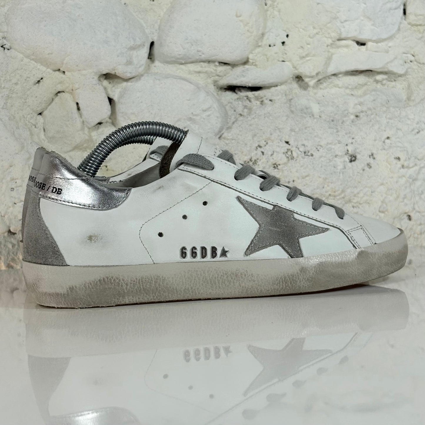 Golden goose Superstar bianche con talloncini argento 37