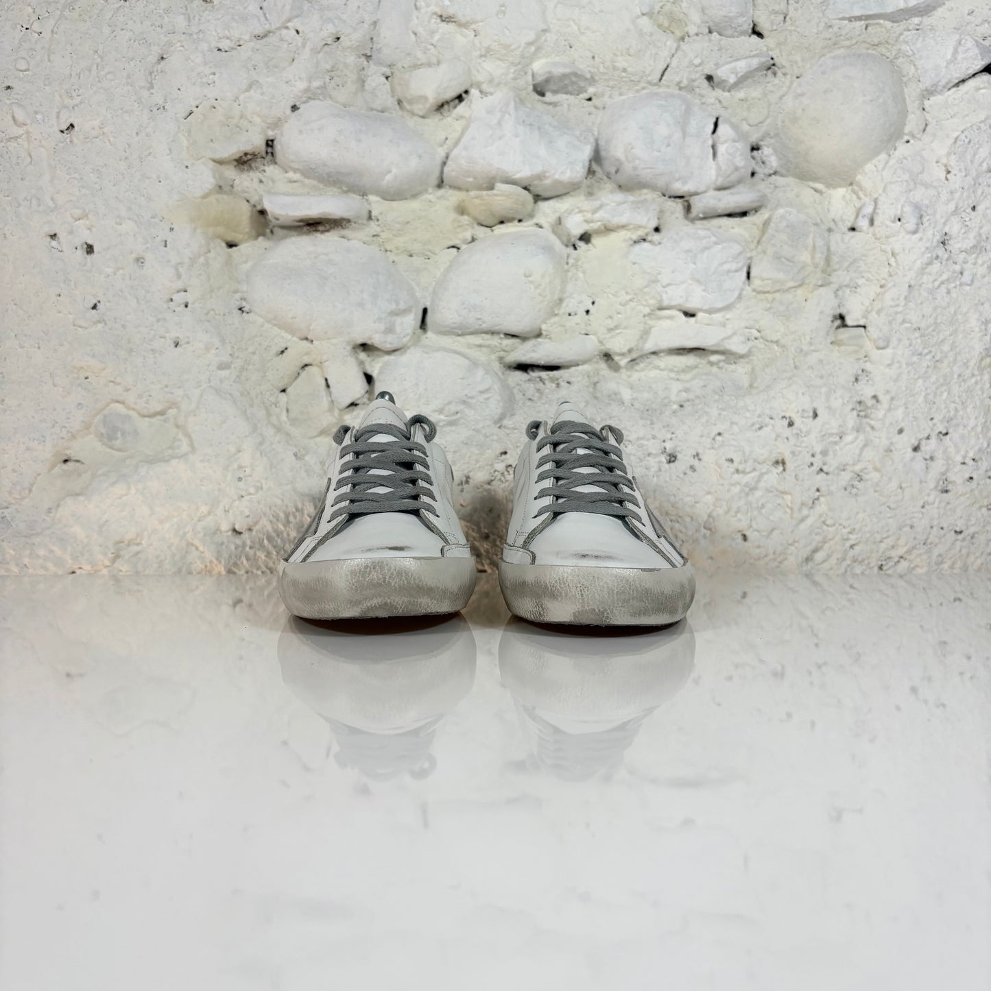 Golden goose Superstar bianche con talloncini argento 37