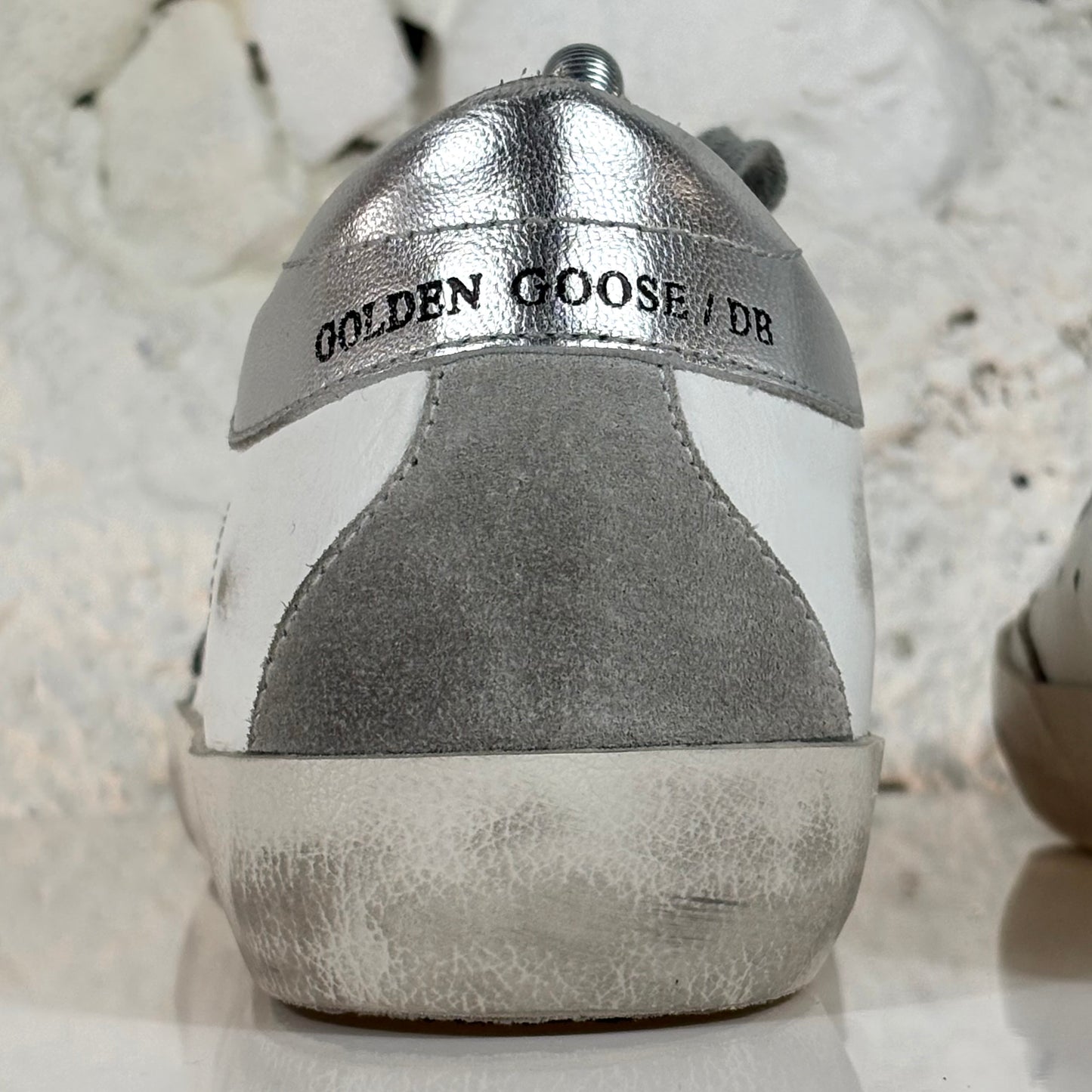 Golden goose Superstar bianche con talloncini argento 37