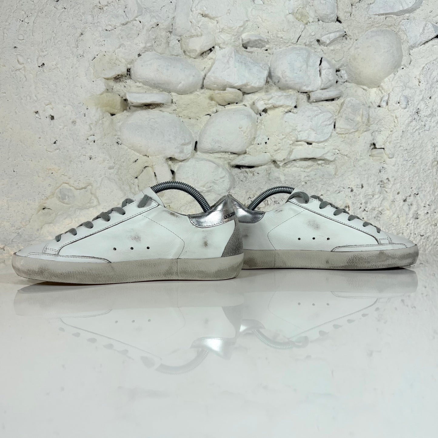 Golden goose Superstar bianche con talloncini argento 37