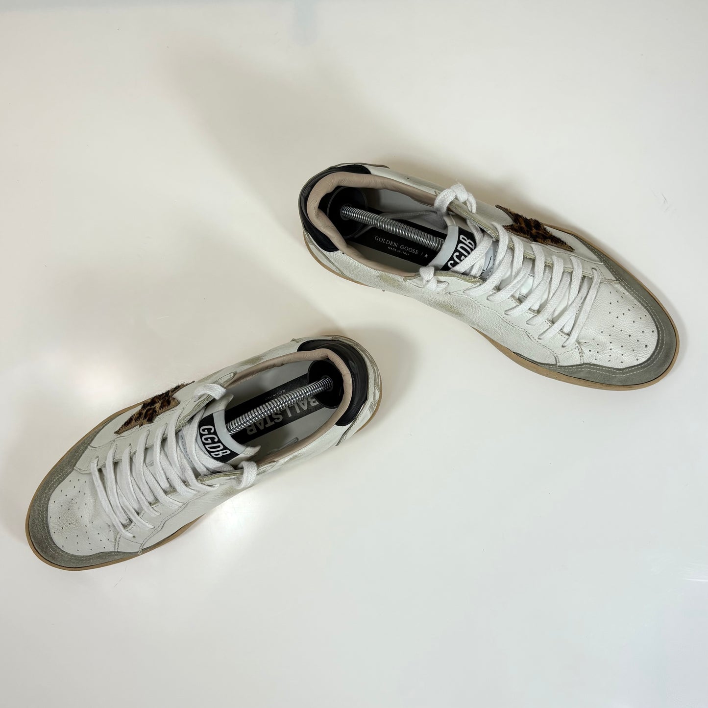 Golden goose Ballstar bianche con stella maculata e talloncini neri 41
