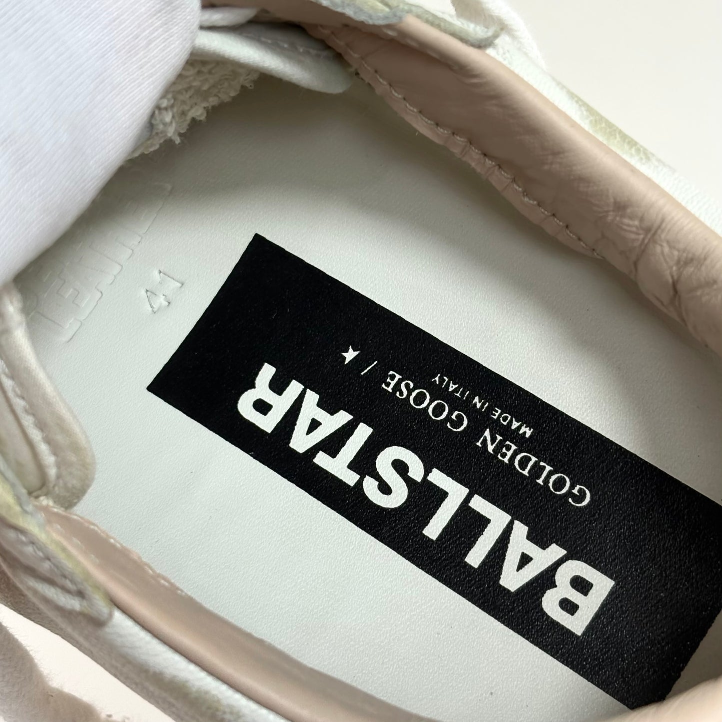 Golden goose Ballstar bianche con stella maculata e talloncini neri 41