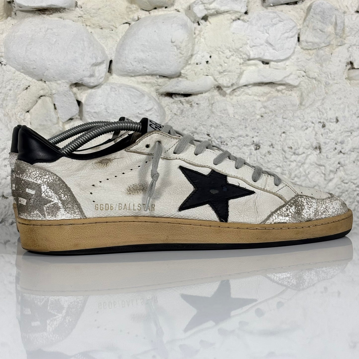 Golden goose Ballstar classiche bianche con stella e talloncini neri 44