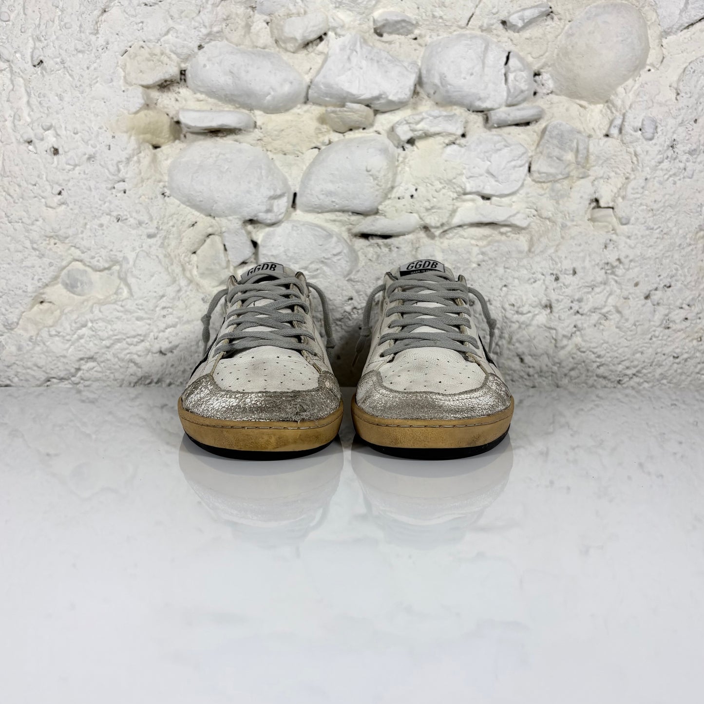 Golden goose Ballstar classiche bianche con stella e talloncini neri 44