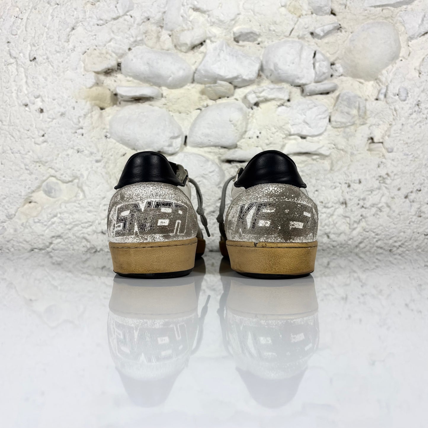 Golden goose Ballstar classiche bianche con stella e talloncini neri 44