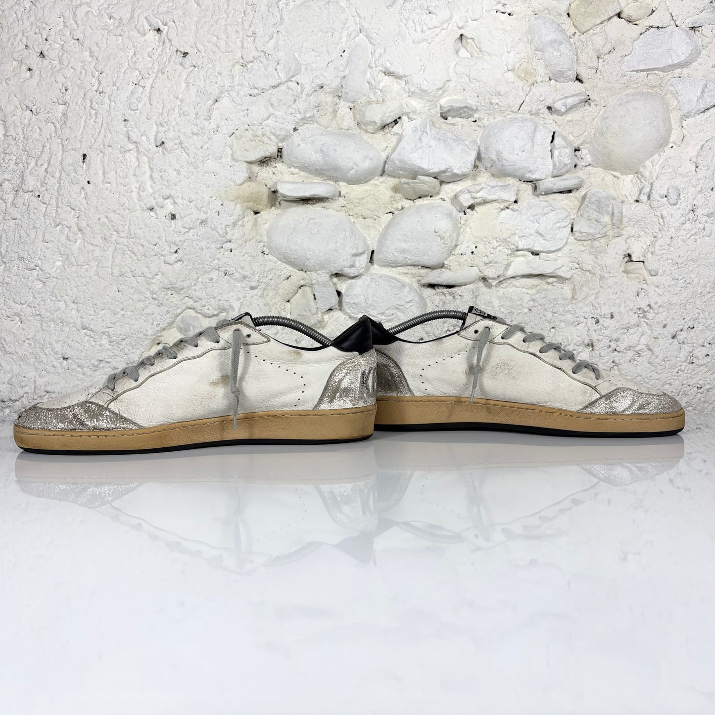 Golden goose Ballstar classiche bianche con stella e talloncini neri 44