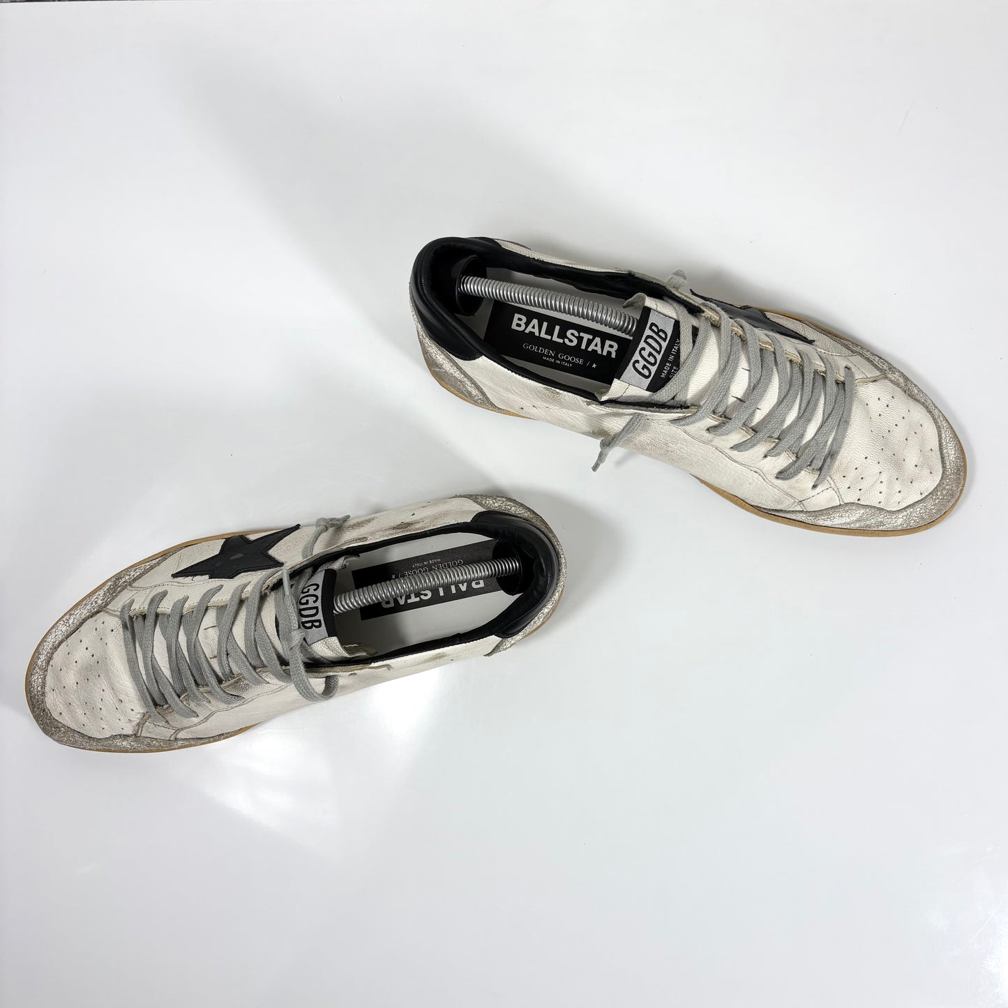 Golden goose Ballstar classiche bianche con stella e talloncini neri 44