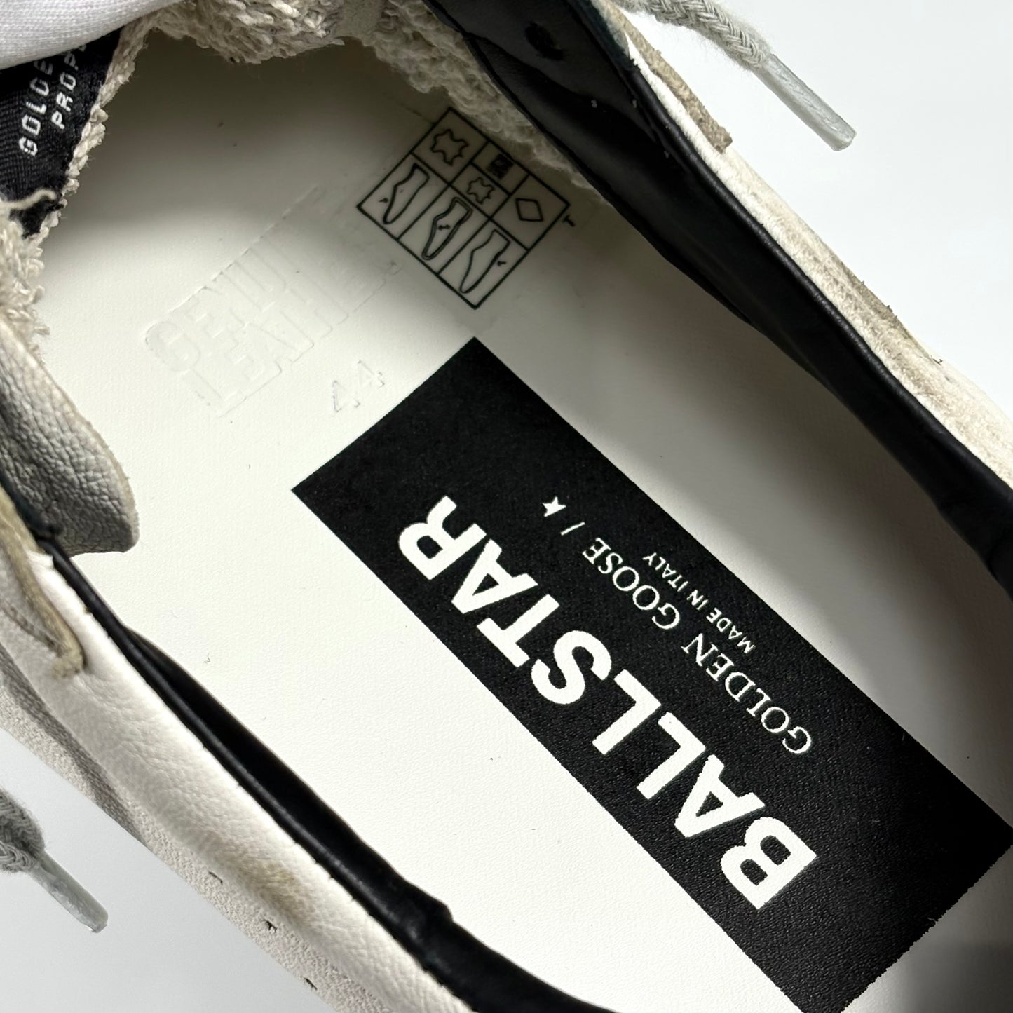 Golden goose Ballstar classiche bianche con stella e talloncini neri 44