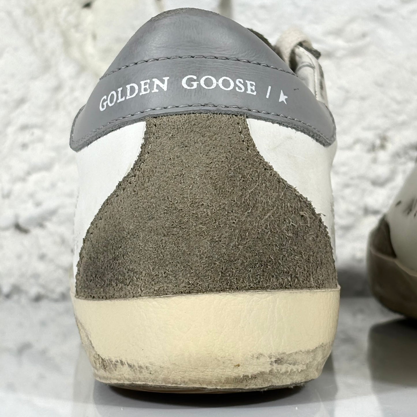 Golden goose Superstar bianche con stella e talloncini in grigio 37