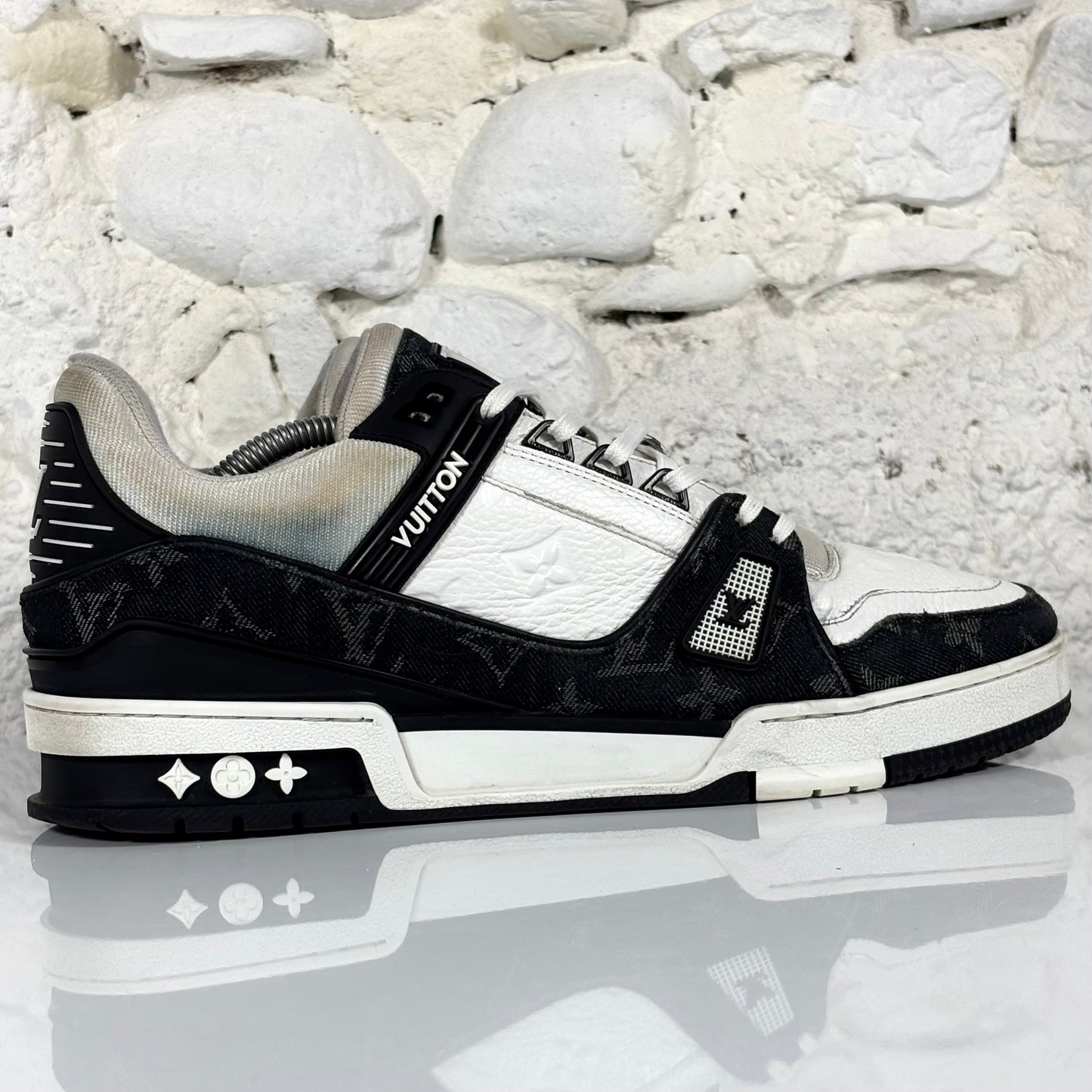 Louis Vuitton Trainer bianche e nere 42,5
