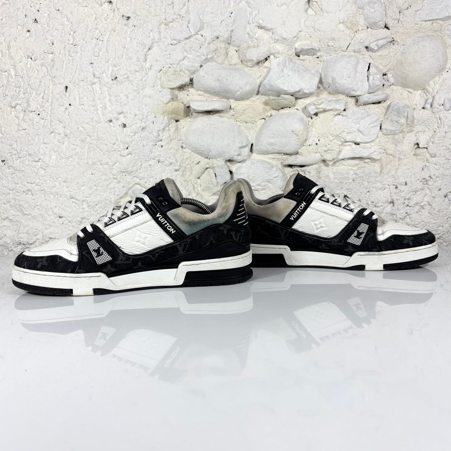 Louis Vuitton Trainer bianche e nere 42,5