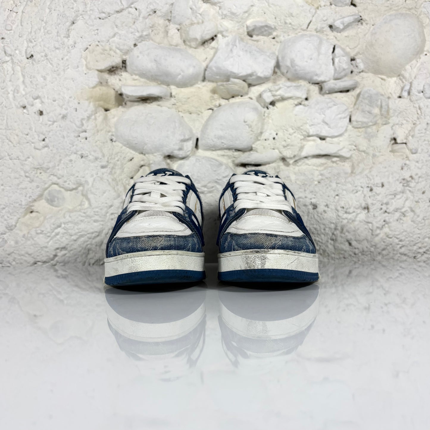 Louis Vuitton Trainer bianche e blu 38