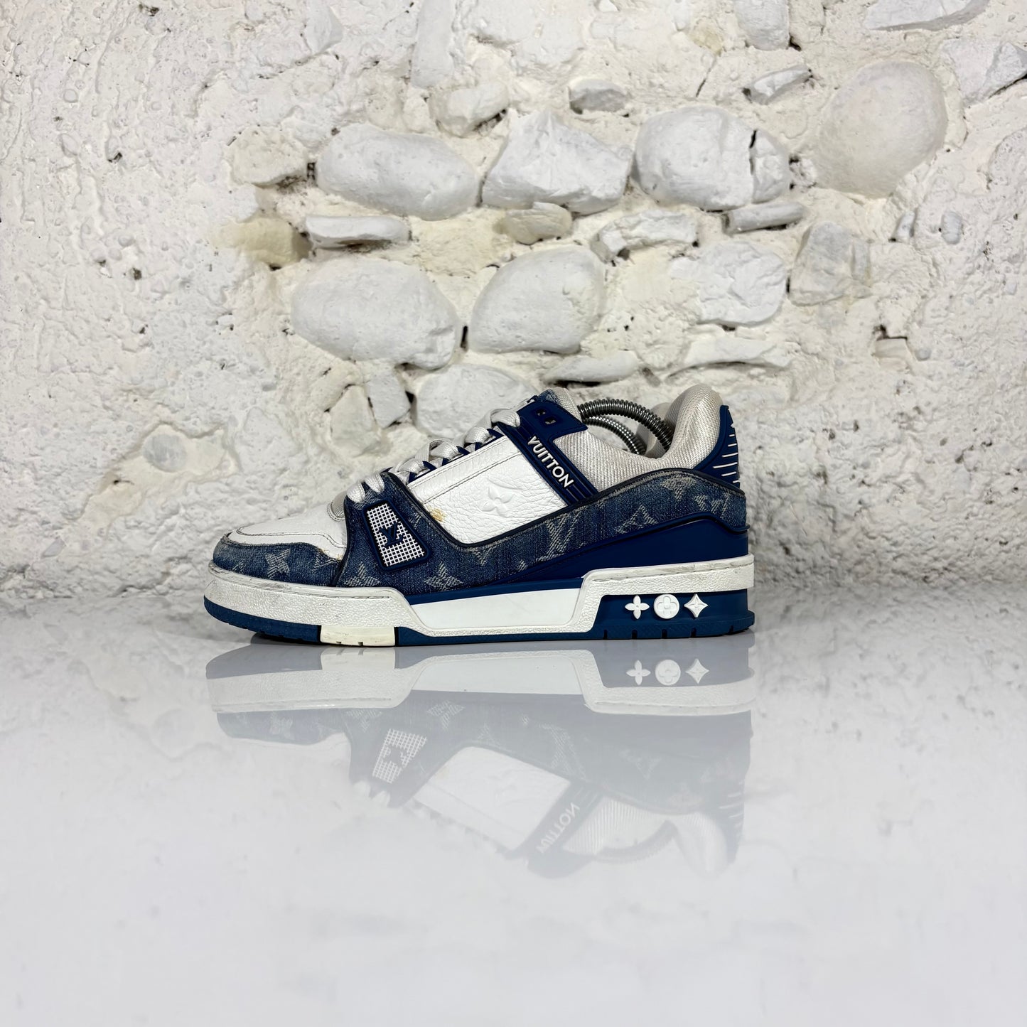 Louis Vuitton Trainer bianche e blu 38