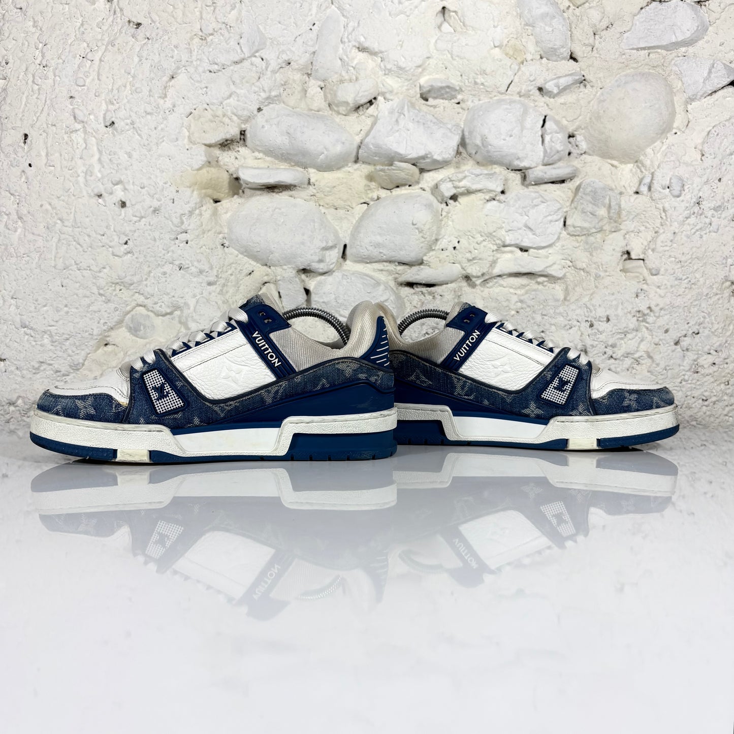 Louis Vuitton Trainer bianche e blu 38
