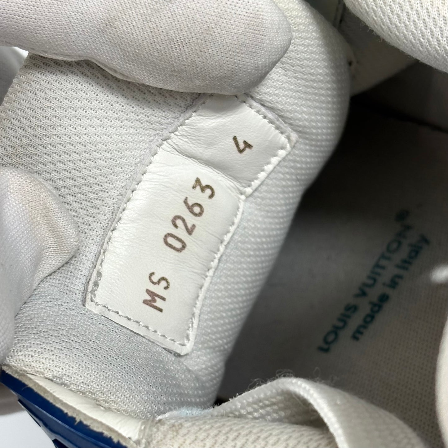 Louis Vuitton Trainer bianche e blu 38