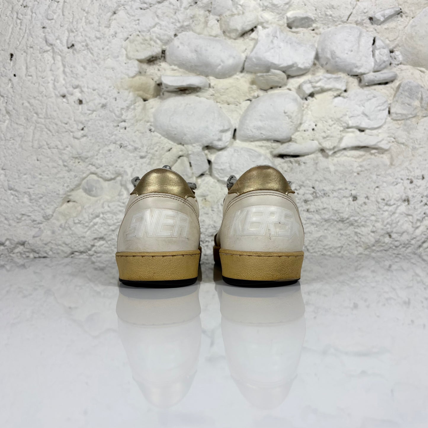 Golden goose Ballstar bianche con stella e talloncini oro 36