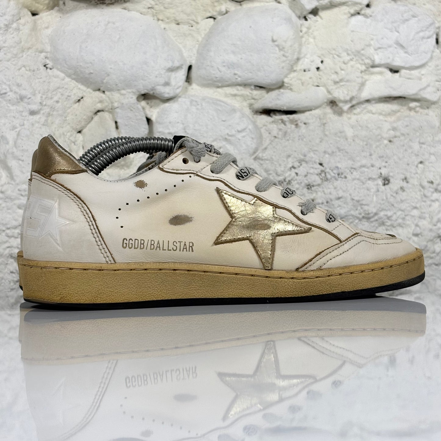 Golden goose Ballstar bianche con stella e talloncini oro 36