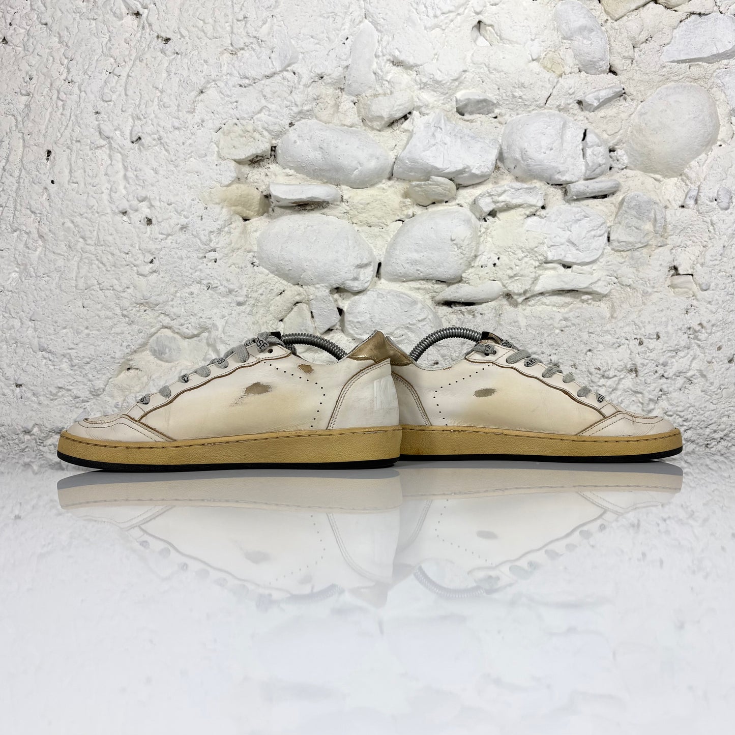 Golden goose Ballstar bianche con stella e talloncini oro 36