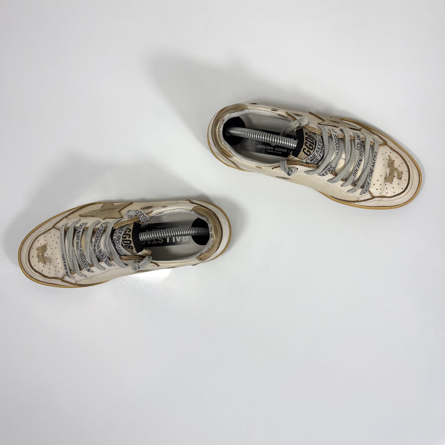 Golden goose Ballstar bianche con stella e talloncini oro 36