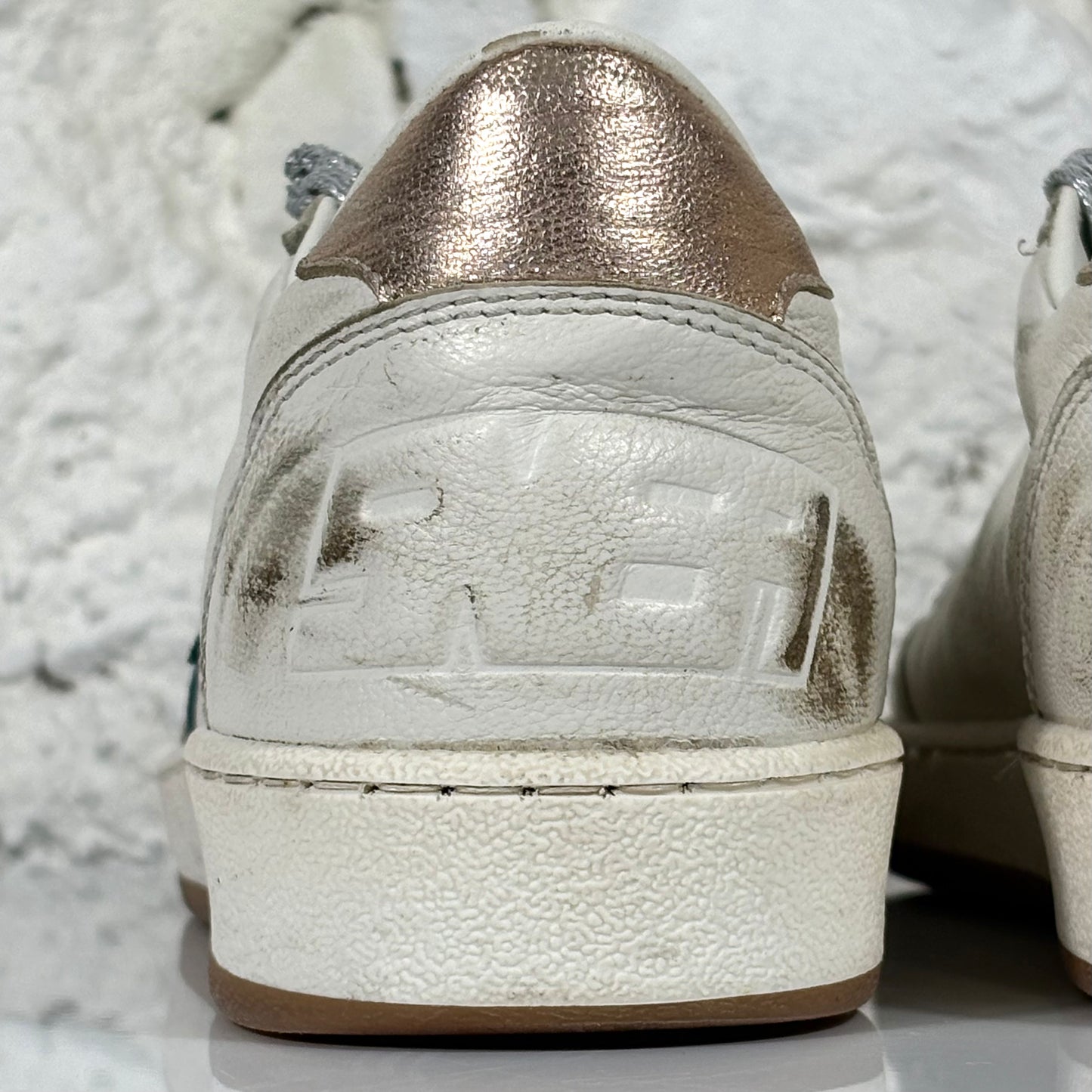 Golden goose Ballstar bianche con stella blu e talloncini dorati 37