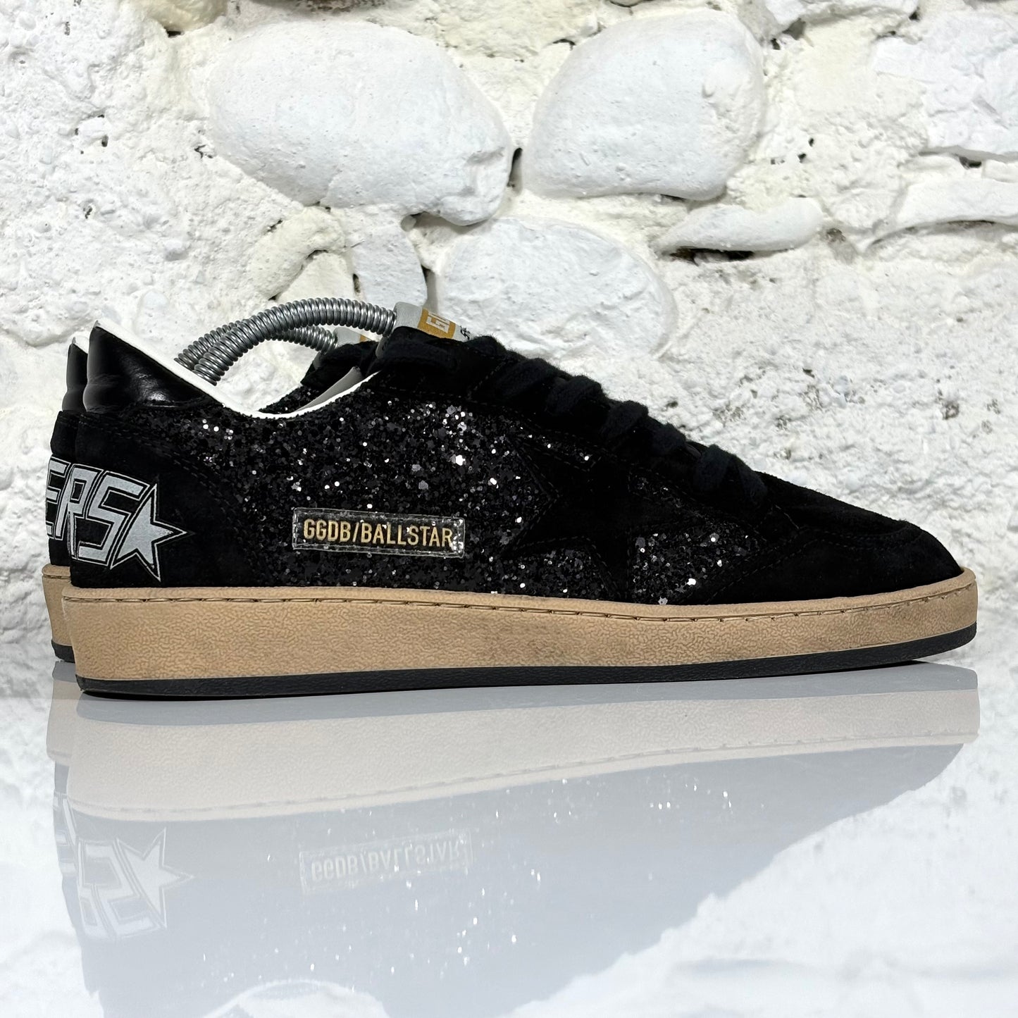 Golden goose Ballstar nere a paillettes e tessuto Suede 39
