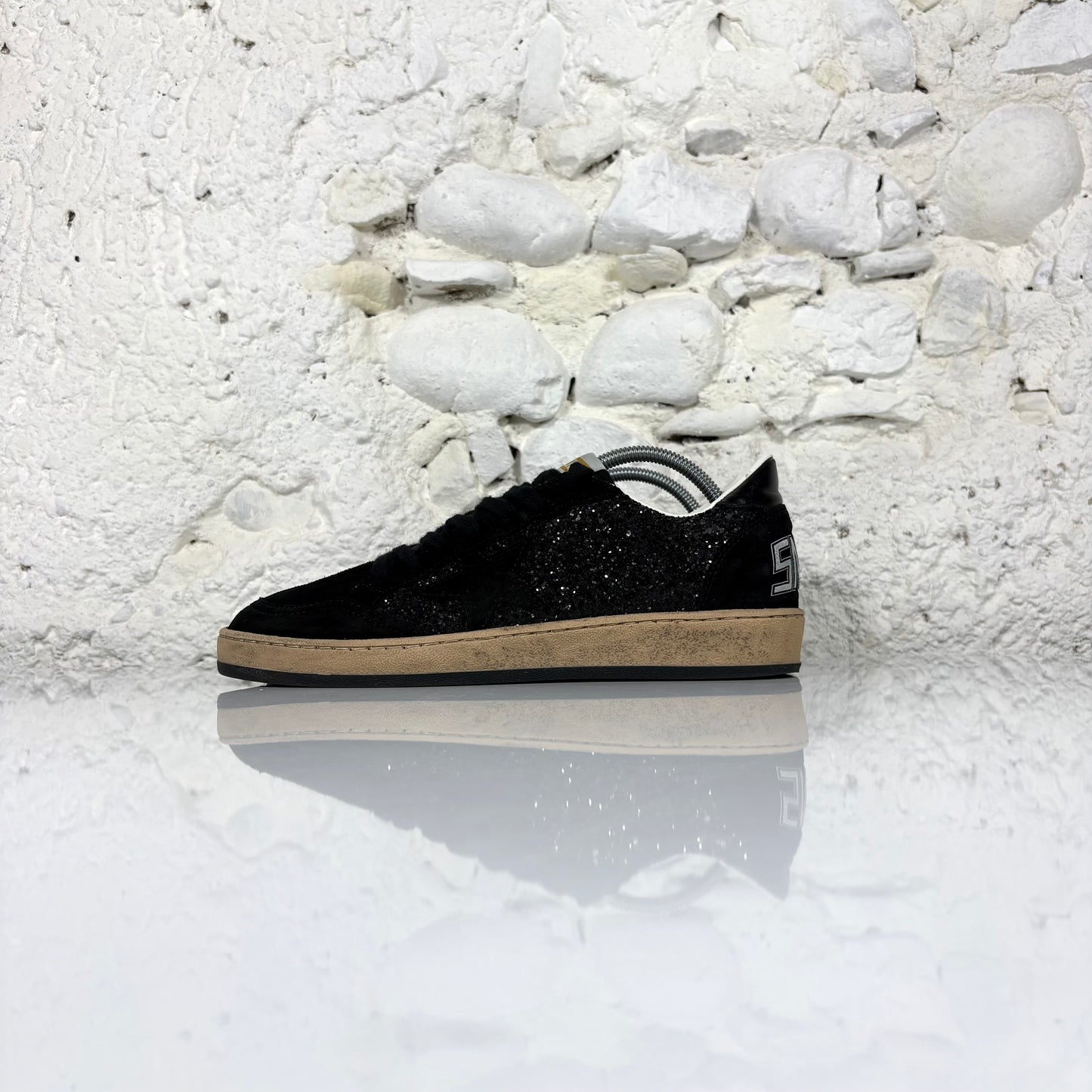 Golden goose Ballstar nere a paillettes e tessuto Suede 39