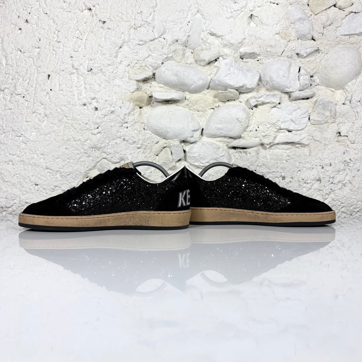 Golden goose Ballstar nere a paillettes e tessuto Suede 39