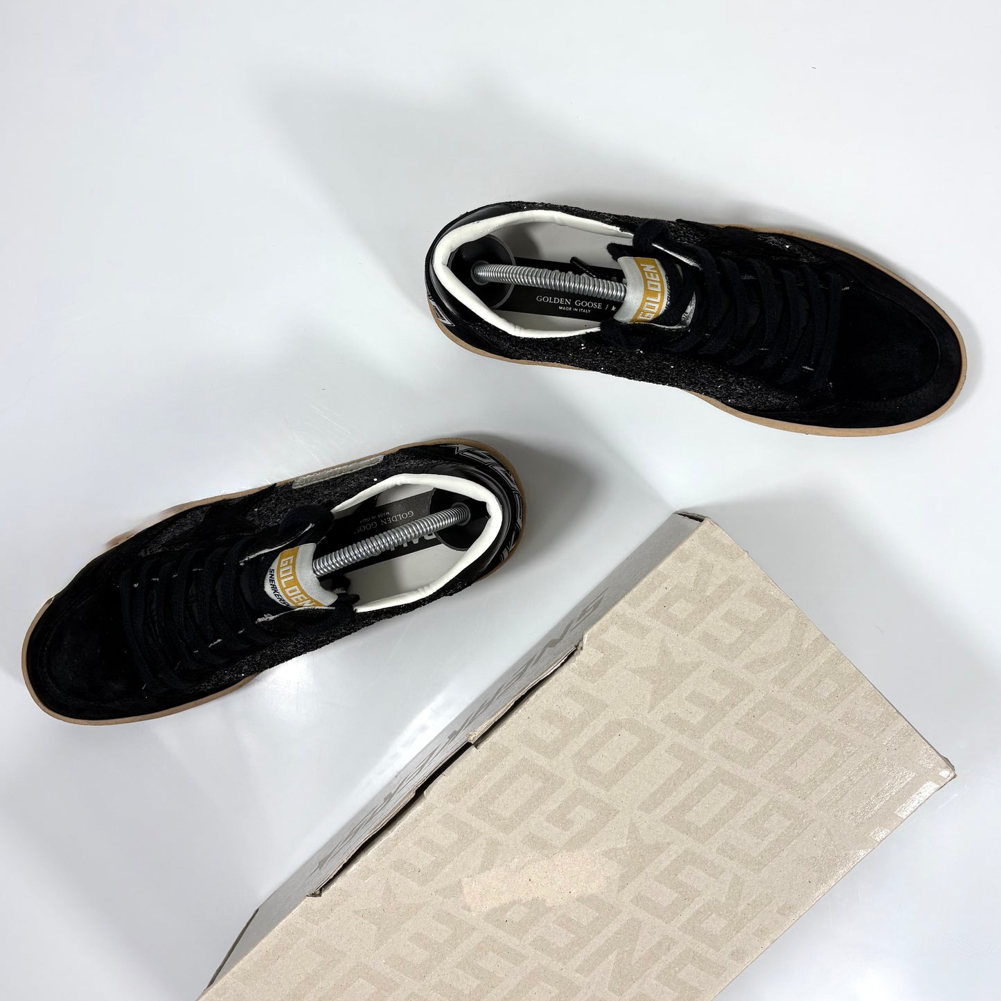 Golden goose Ballstar nere a paillettes e tessuto Suede 39
