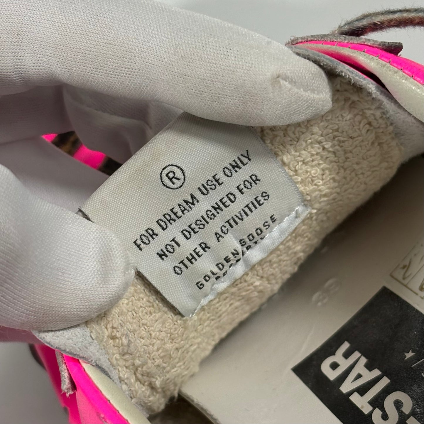Golden goose Superstar fucsia con stella argento e talloncini neri 39