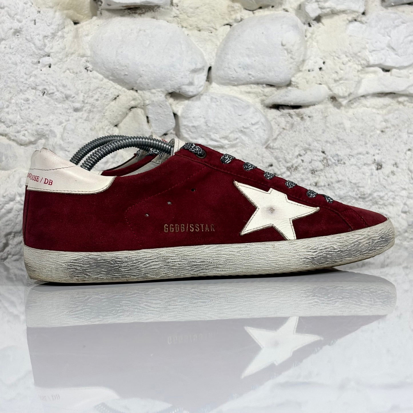 Golden goose Superstar bordeaux con stella e talloncini e bianchi 41