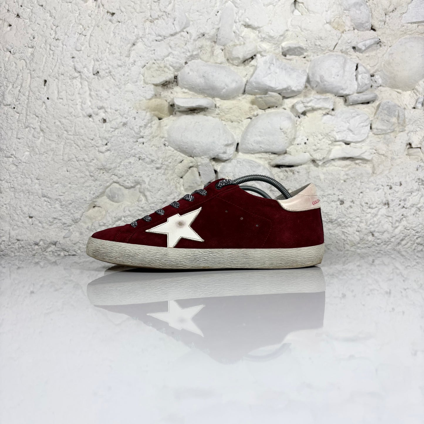 Golden goose Superstar bordeaux con stella e talloncini e bianchi 41