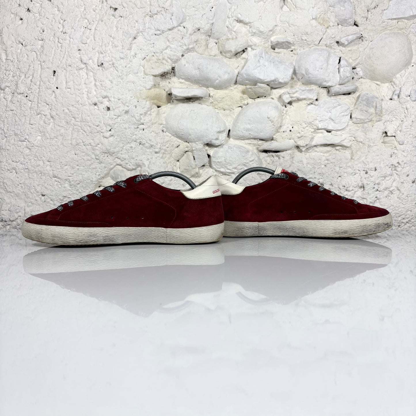 Golden goose Superstar bordeaux con stella e talloncini e bianchi 41