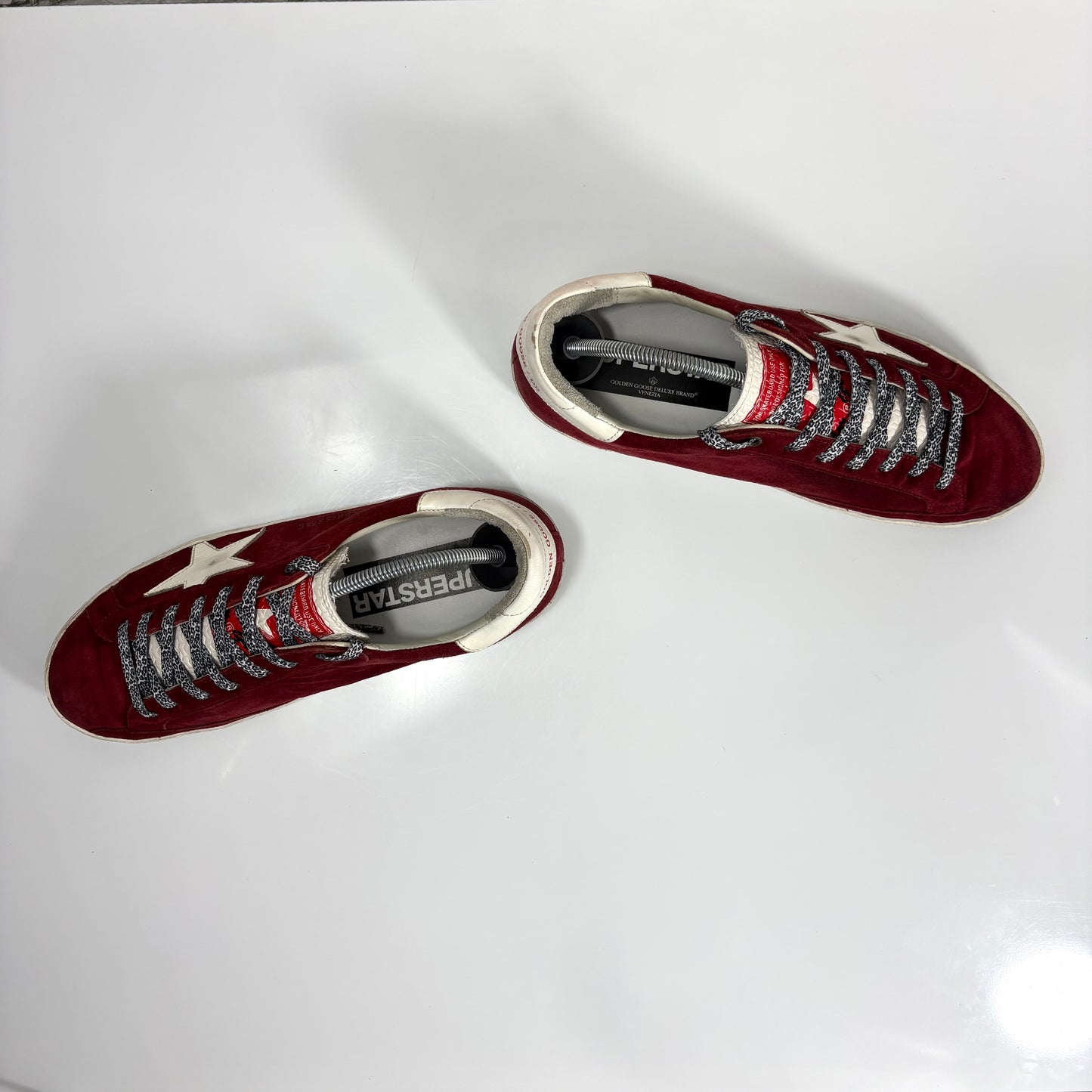 Golden goose Superstar bordeaux con stella e talloncini e bianchi 41