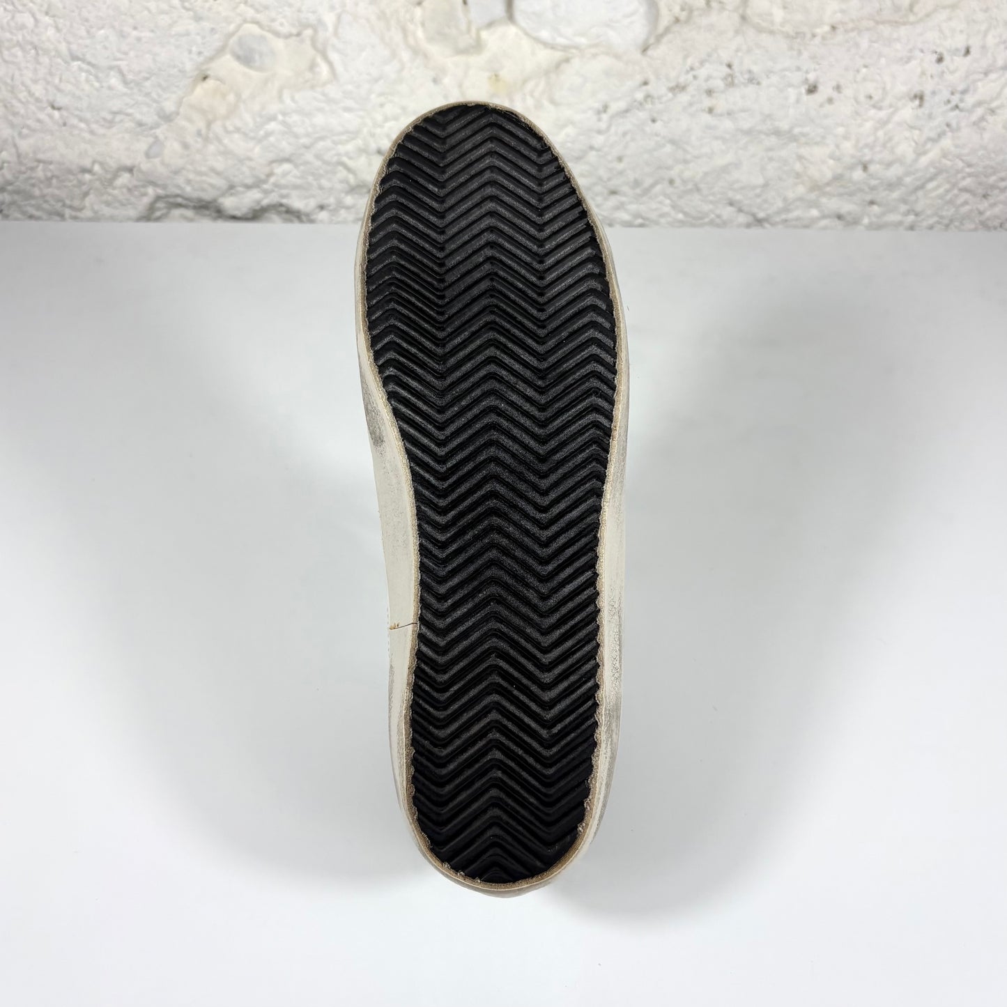 Golden goose Superstar bianche con stella argento e talloncini zebrati 41