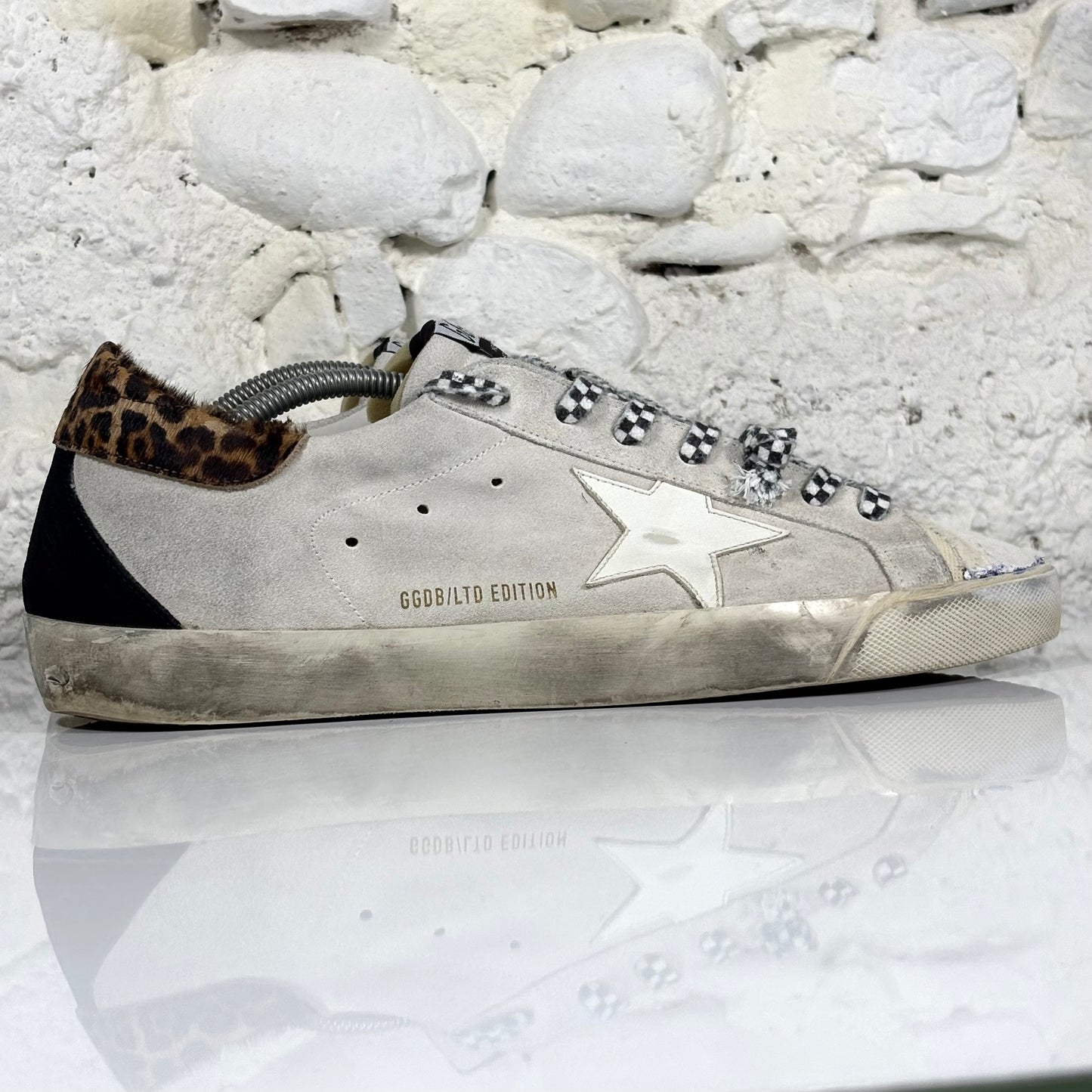 Golden goose Superstar LTD grigie con stella bianca e talloncini maculati 44