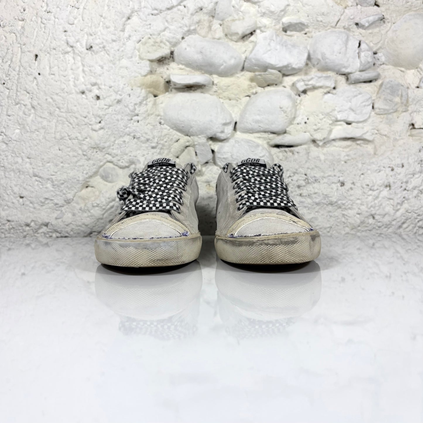 Golden goose Superstar LTD grigie con stella bianca e talloncini maculati 44