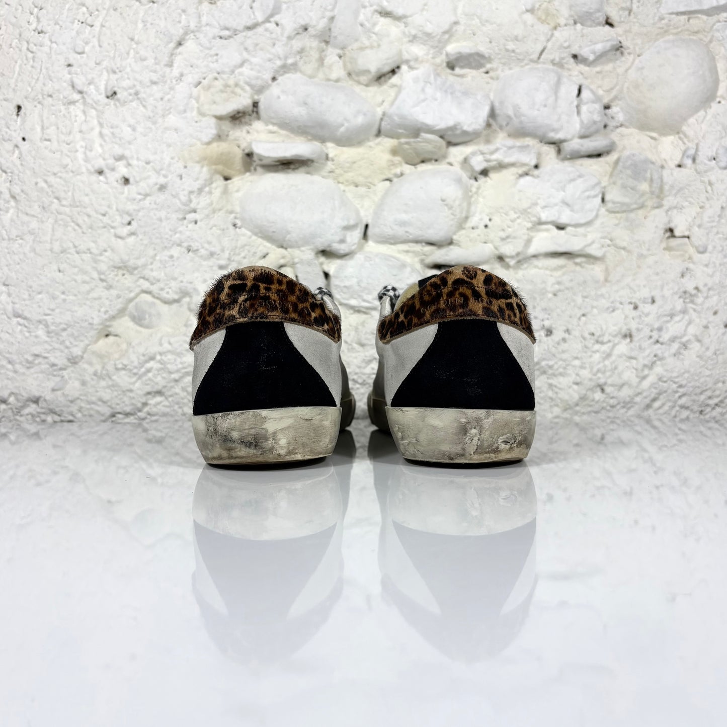 Golden goose Superstar LTD grigie con stella bianca e talloncini maculati 44