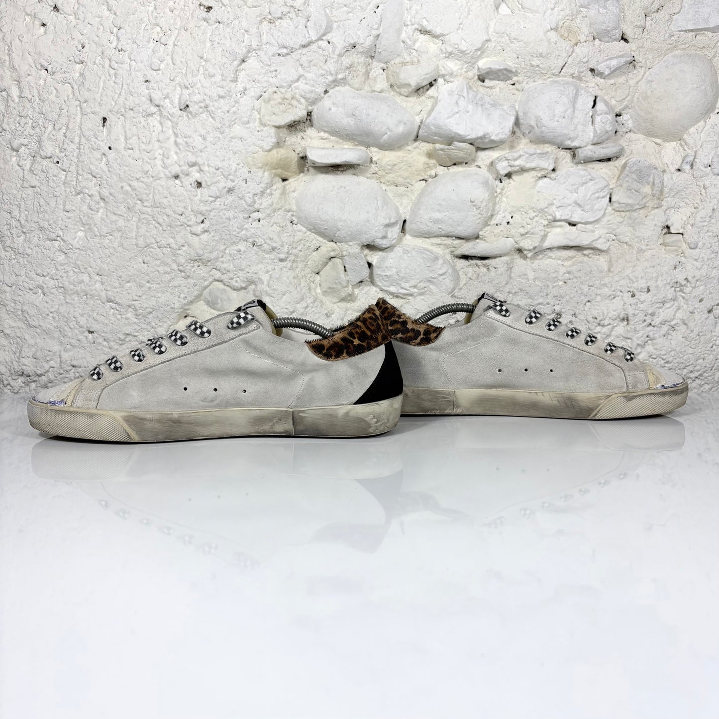 Golden goose Superstar LTD grigie con stella bianca e talloncini maculati 44